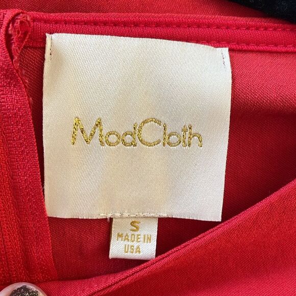 Mod Cloth, “Dear Fiery” Dress, Sweetheart Neckline, Cut Out, Tapered Waist, SZ-S - Picture 7 of 7